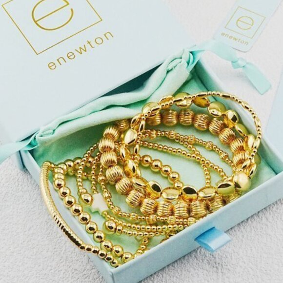 enewton Jewelry - Enewton 8pcs Gold Bead /w Cross Charm Bracelet Set 🤍✨